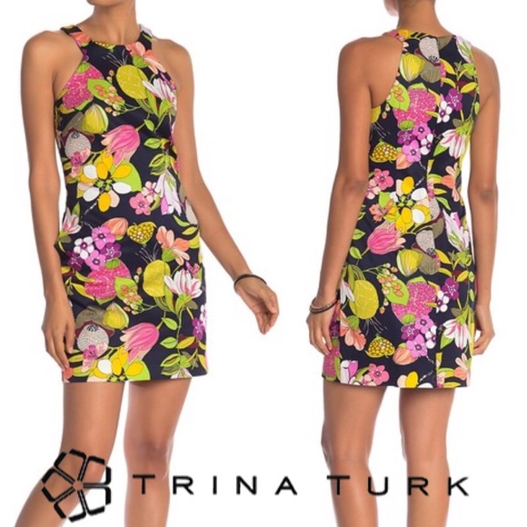 Trina Turk Dresses & Skirts - NWT Trina Turk Navy & Floral Print Midi Dress, 4